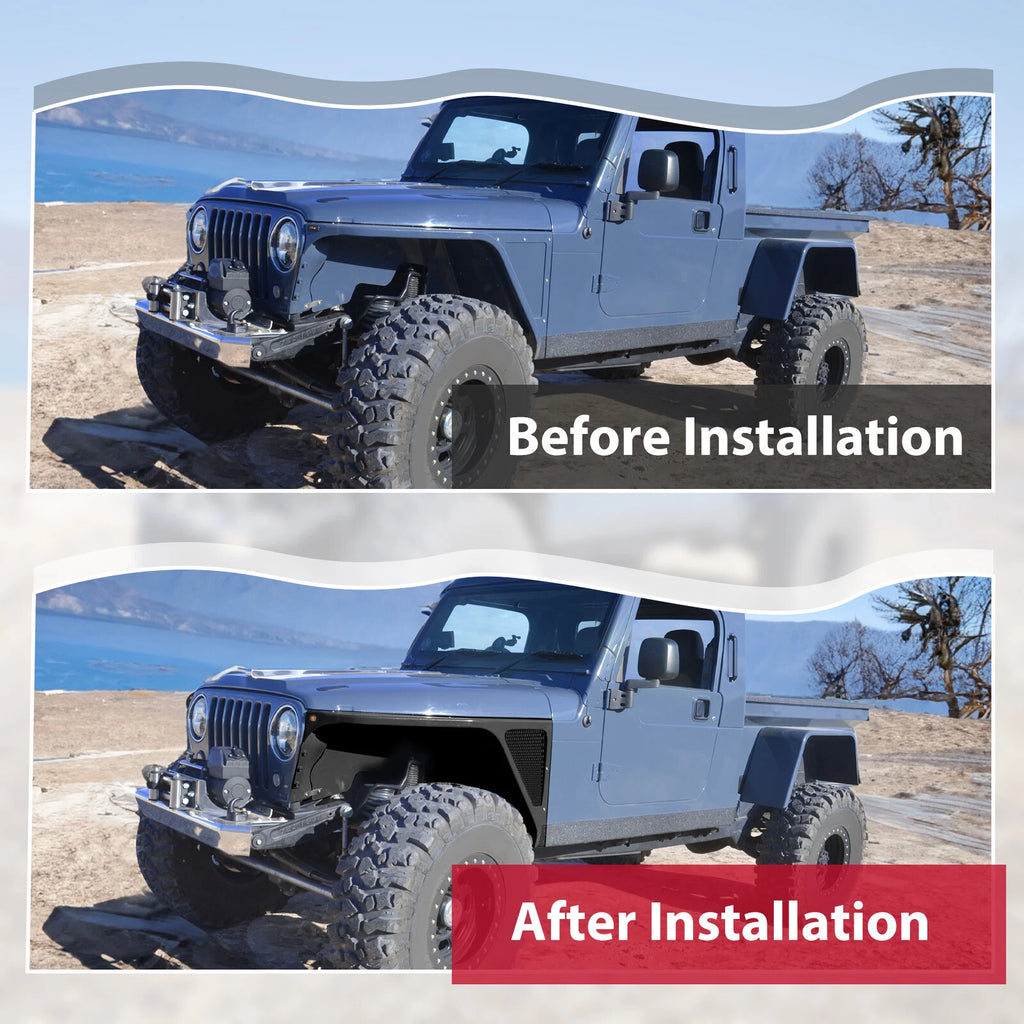 Steel Fender Flares Armor Guard w/Light for Jeep Wrangler TJ (1997–2006)
