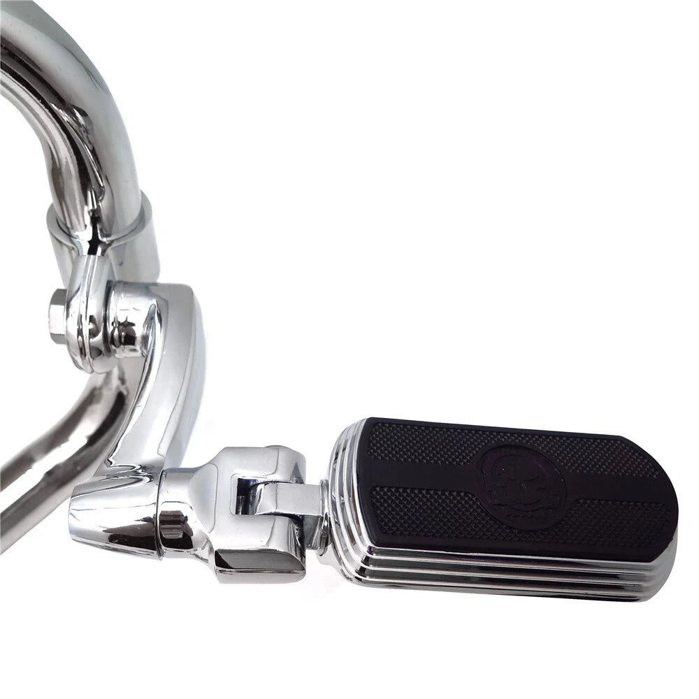 Chrome 1 1/4" Gear Skull FootPeg Clamp for Harley Sportster Touring (D)