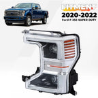 Chrome Full LED Headlight Driver Left for Ford F250 F350 Super Duty (2020–2022)