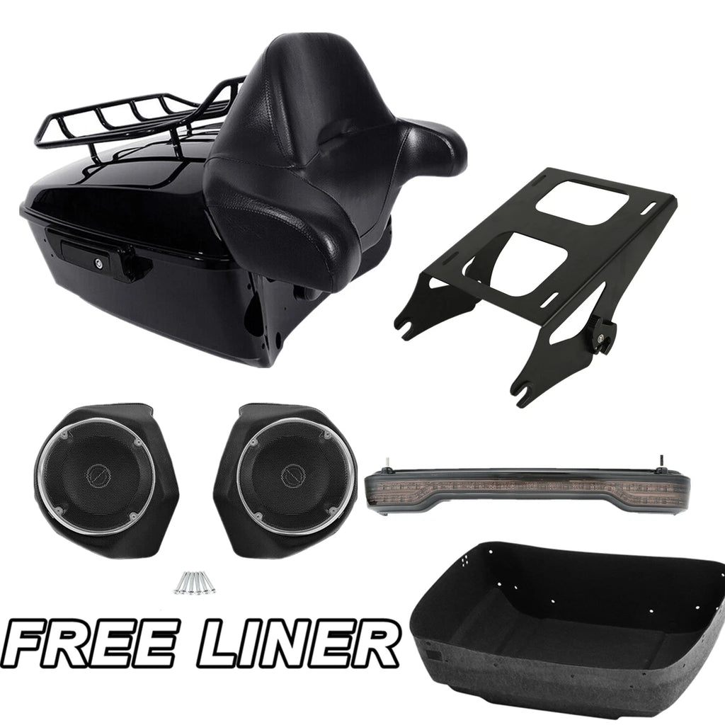 Trunk Mount Rack Light Speakers Pad for Harley Touring (2014–2026)