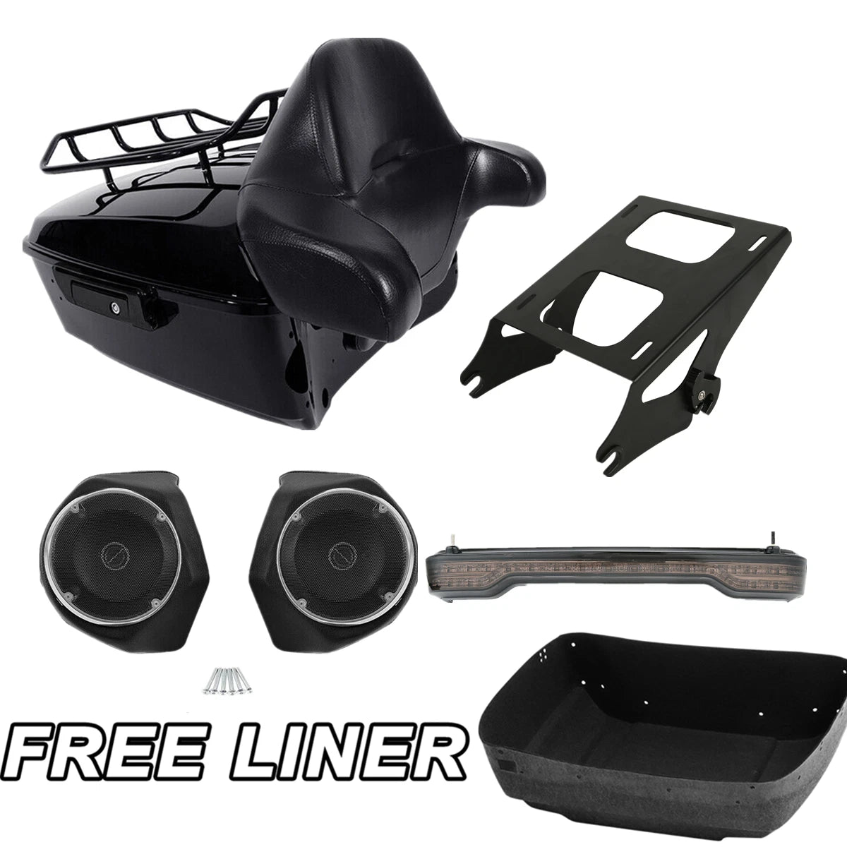 Trunk Mount Rack Light Speakers Pad for Harley Touring (2014–2026)