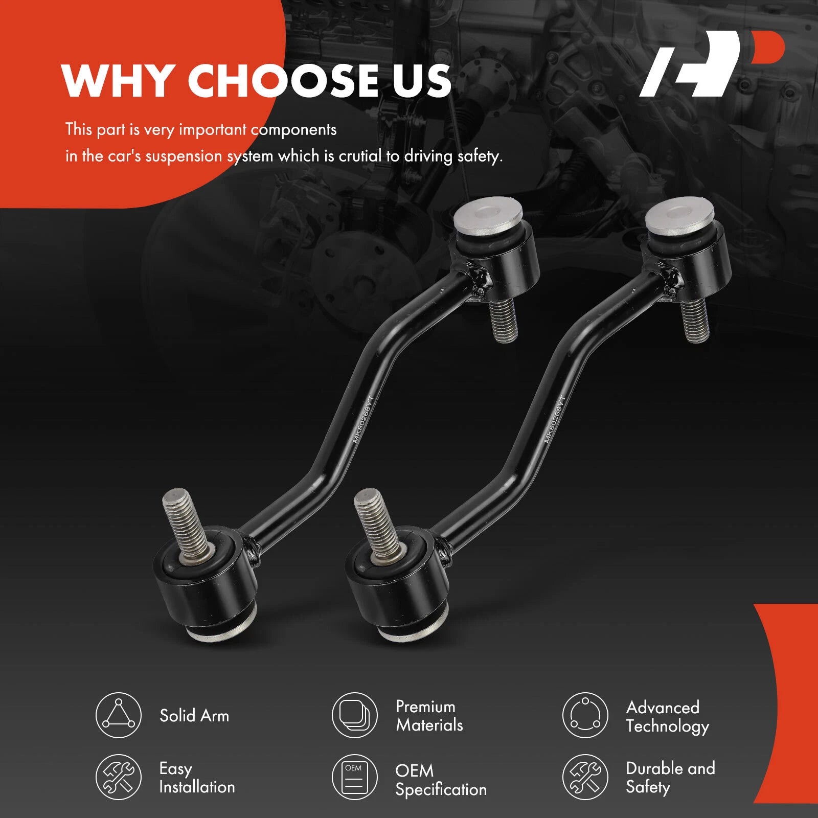 2X Rear Sway Bar Link Kit for Ford Excursion F-250 F-450 (2000–2005)