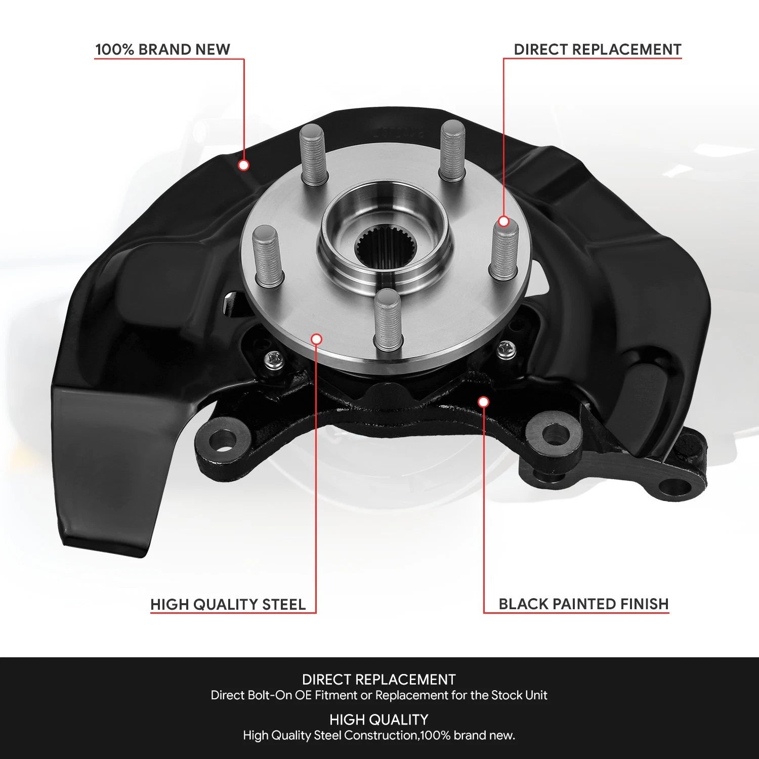 Front Passenger Right Loaded Wheel Bearing Knuckle for Toyota Highlander (2004–2007)