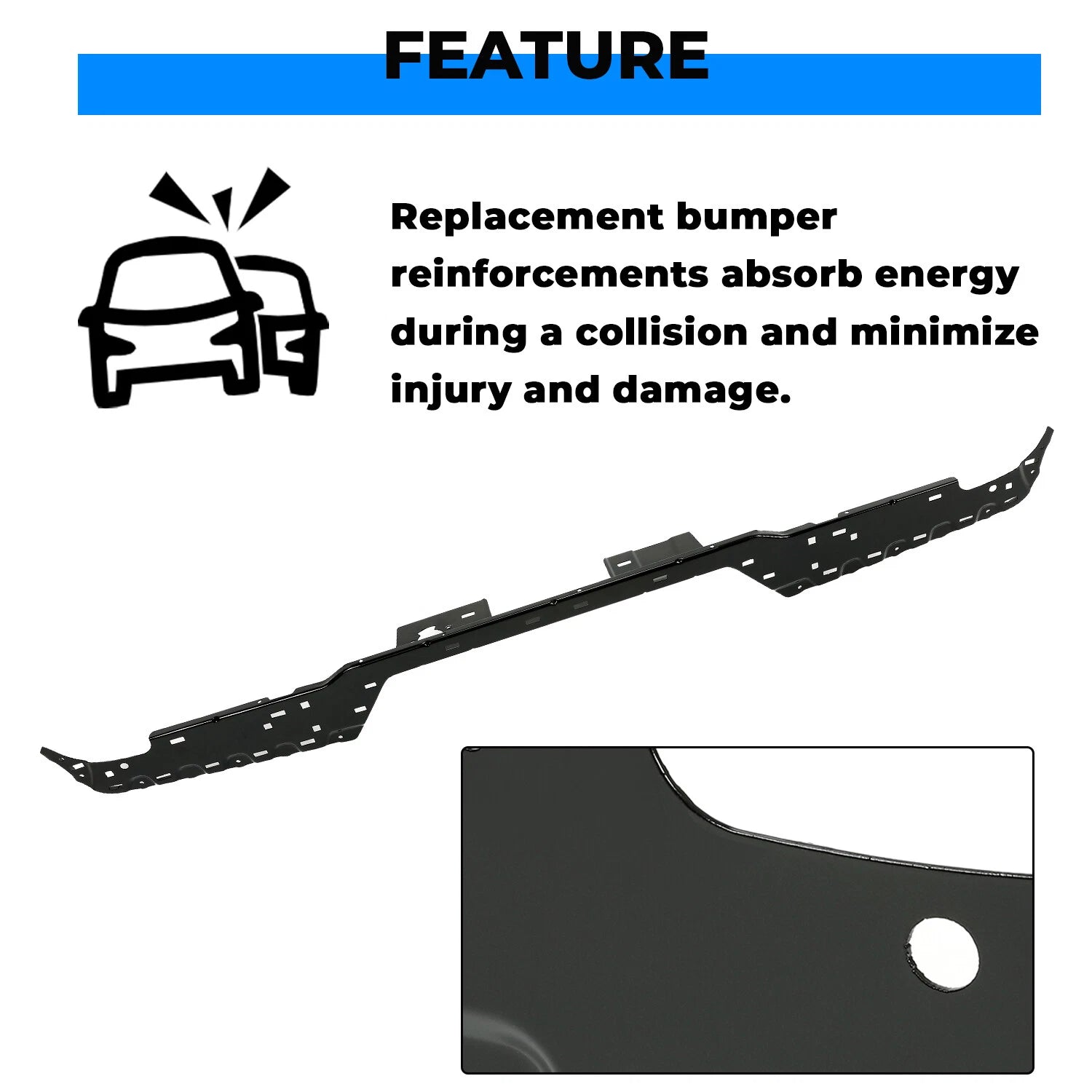 Bumper Reinforcement Impact Bar for Chevy Silverado 1500 2500 HD (2007–2013)