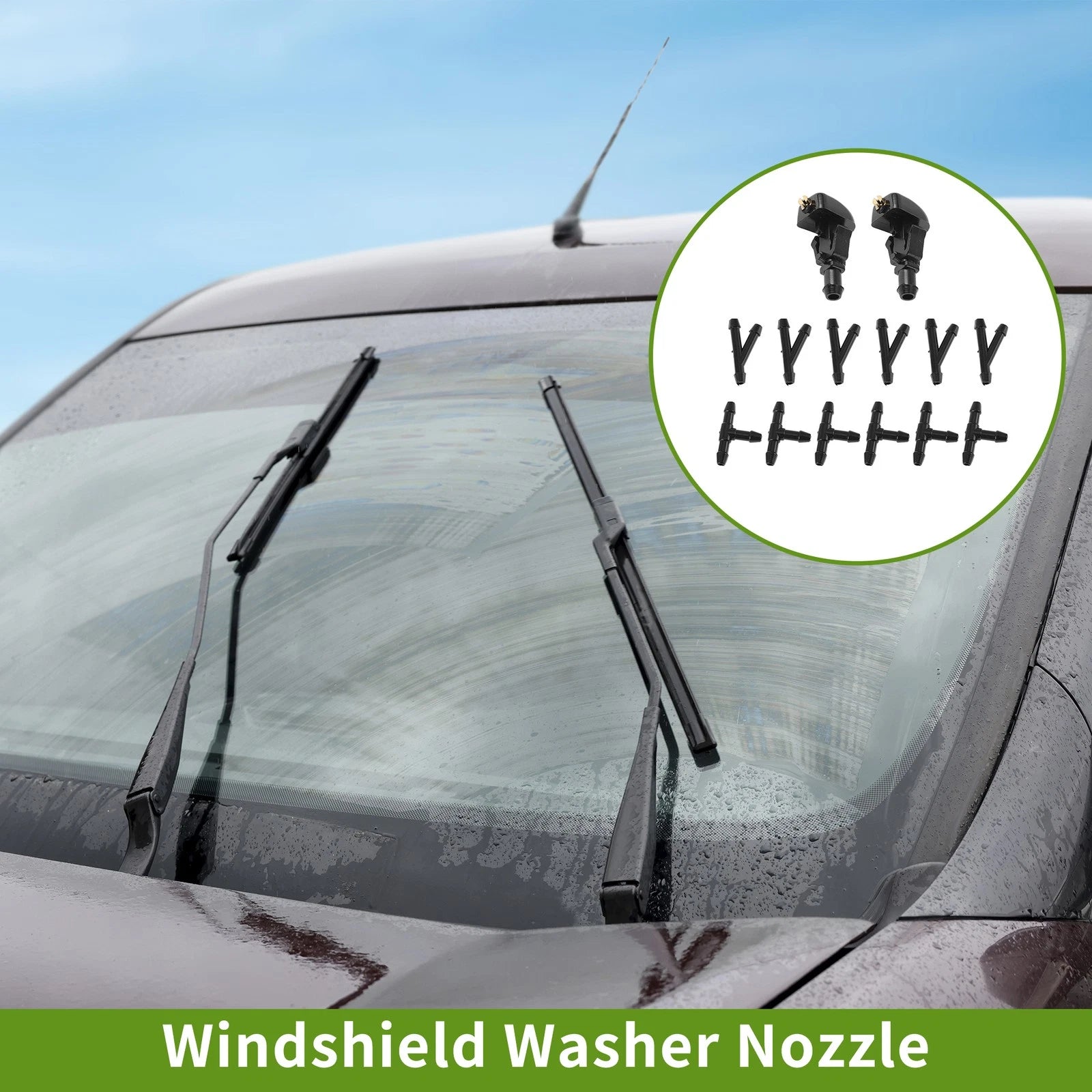 Windshield Washer Nozzle w/ Hose Connector for Ford (No. 3W7Z17603AA)