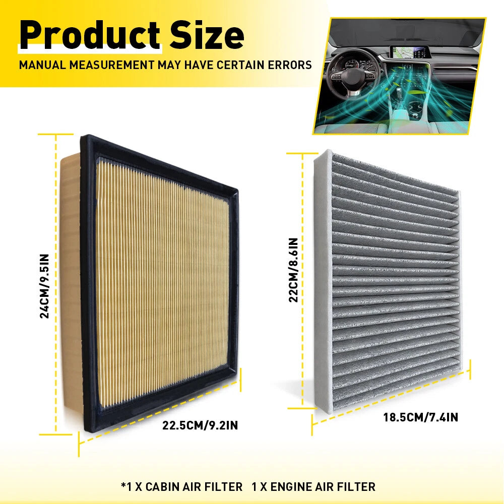 Engine & Cabin Air Filter for Lexus RX350 RX350L (2016–2022)