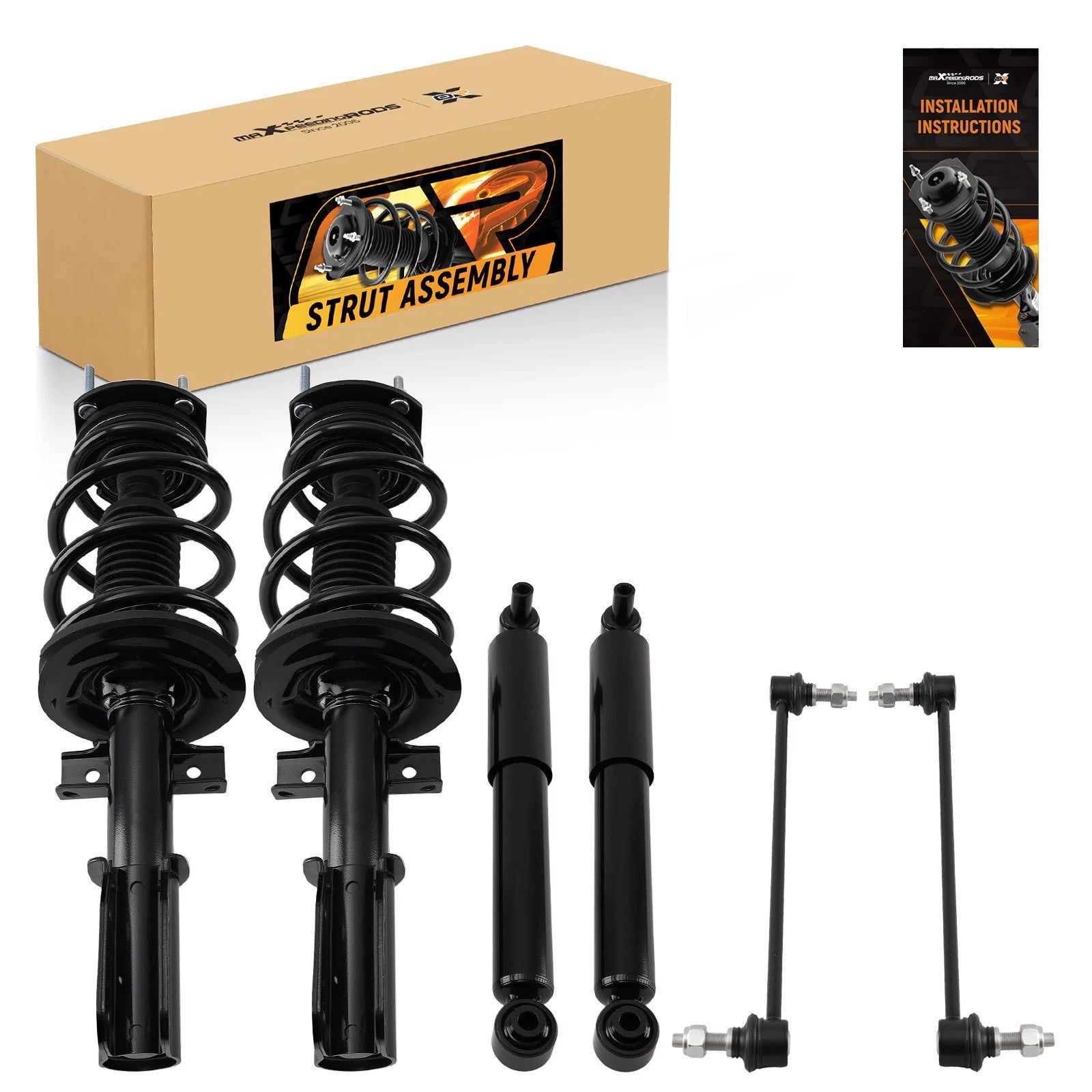 Set of 6 Front Struts Rear Shocks Sway Bar Links for Buick Enclave (2008–2017) 172518