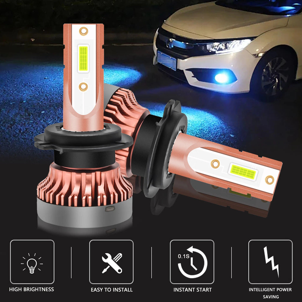 2x 8000K Ice Blue H7 LED COB Headlight for DRL High Beam (H7)