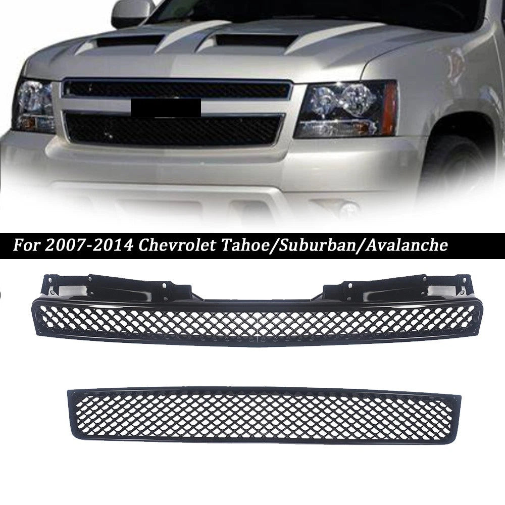 Front Bumper Grille for Tahoe/Suburban/Avalanche (2007–2014) Black Plastic