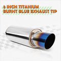 Stainless Steel Exhaust Muffler with 3" OD Burnt Titanium Tip (Universal)