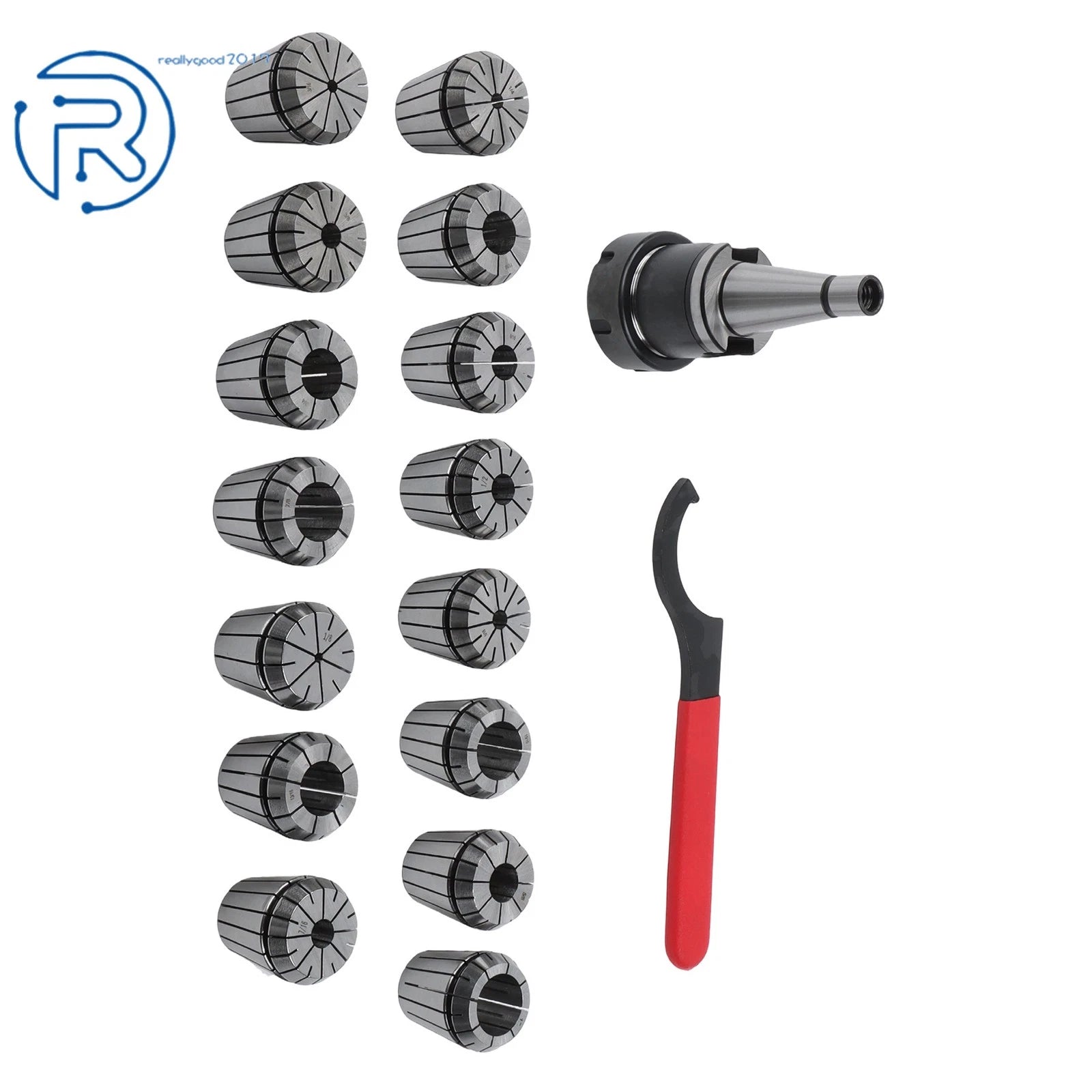 Set of 17 Spring Collet Chucks for NMTB Tool Holders (ER-40)