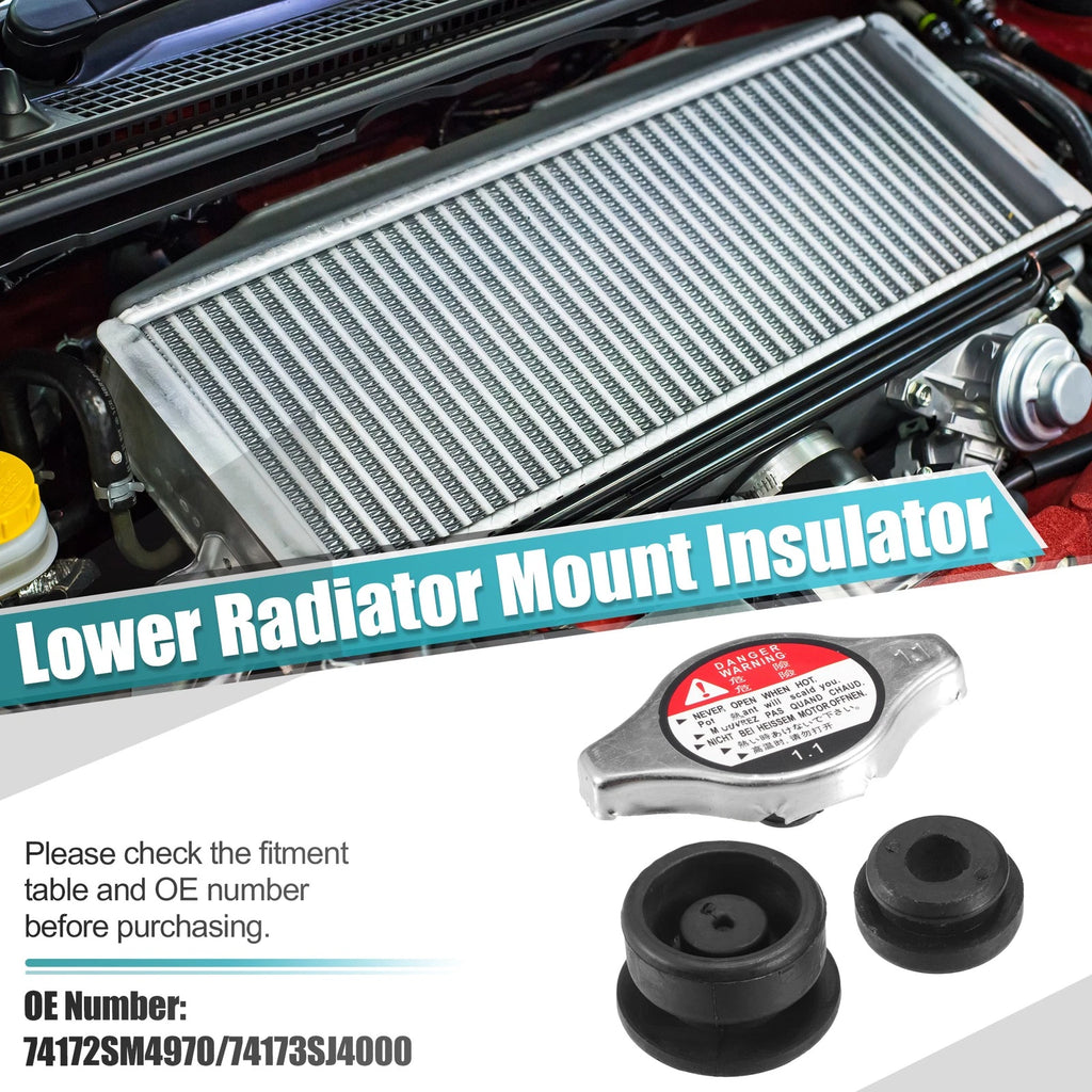 Set of 2 Radiator Mount Insulators for Honda Accord (No. 74172SM4970/74173SJ4000)