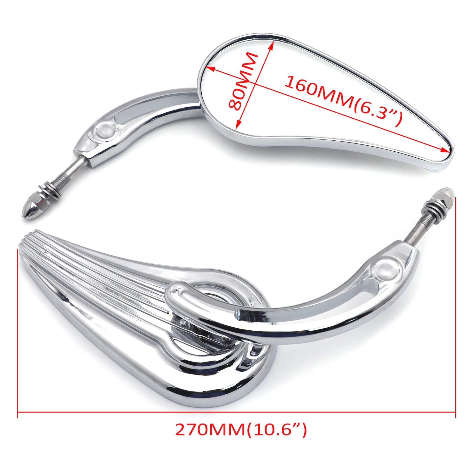 Chrome Side Mirrors for Harley Street 500 750 (2014–2020)