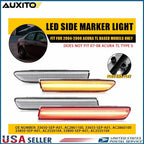 4X Smoked Front & Rear Side Marker Lights Kit for Acura TL (2007–2008)