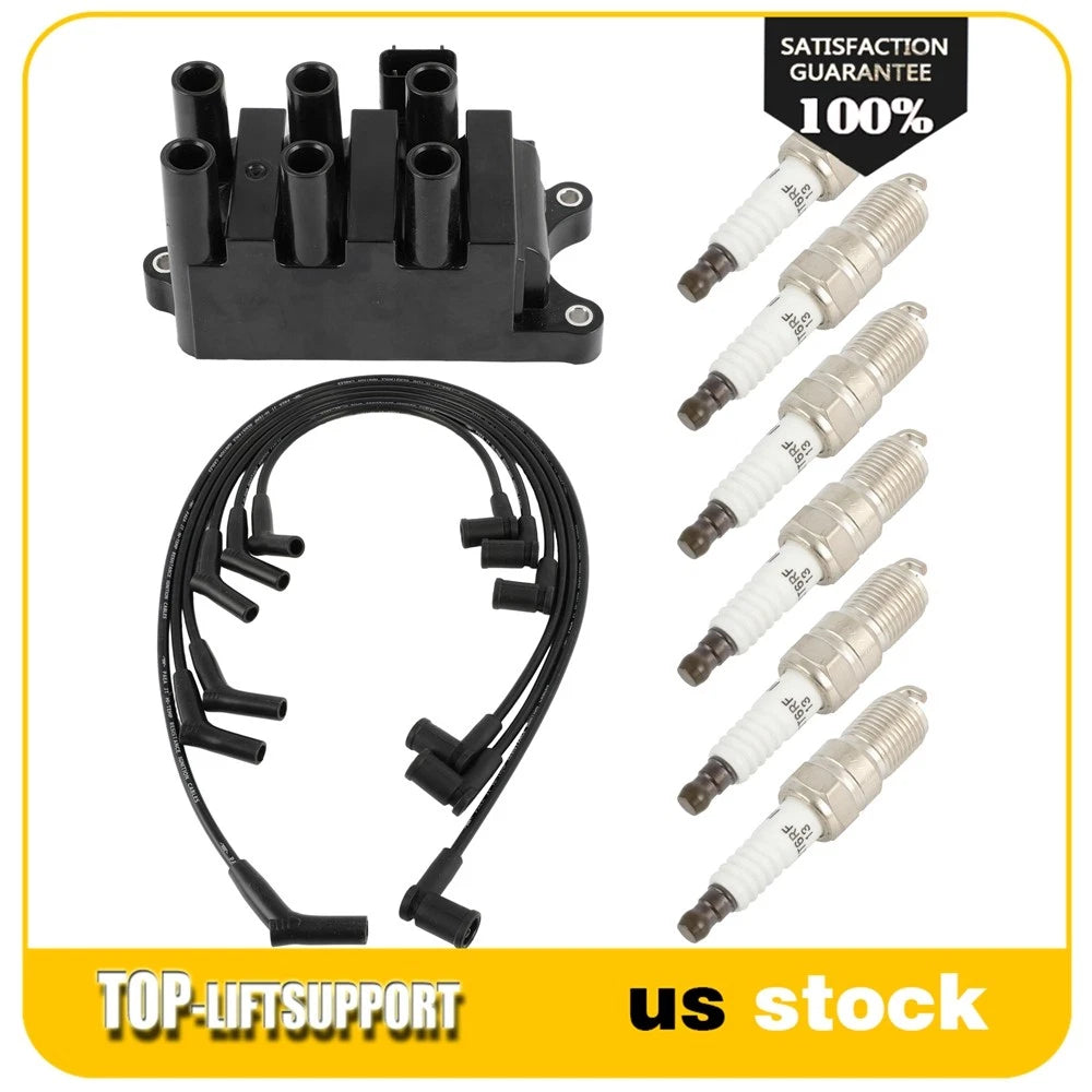 Ignition Coil, 6 Spark Plugs & 6 Wires for Ford Ranger, Mazda B3000 (2003–2008)
