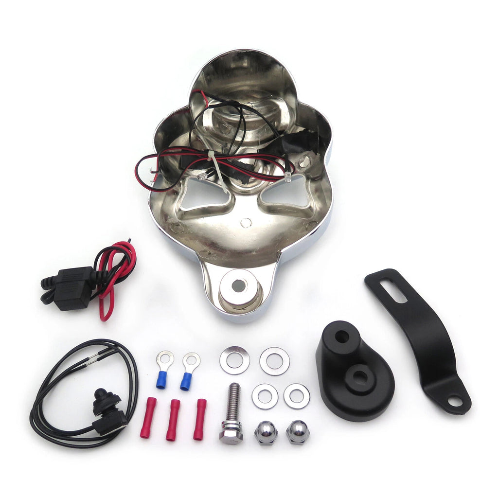 LED Skull Horn Cover for Harley Davidson Cowbell Horns (1992–2020)