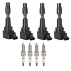 4X Ignition Coils + 4X Iridium Spark Plugs for Hyundai Sonata, Kia Optima (2011–2019)