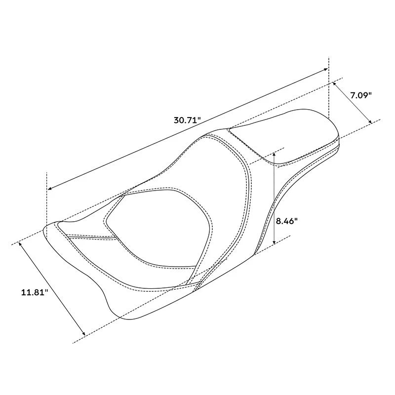 Driver & Passenger Seat for Harley Touring Electra Road Glide (2009–2023) Black