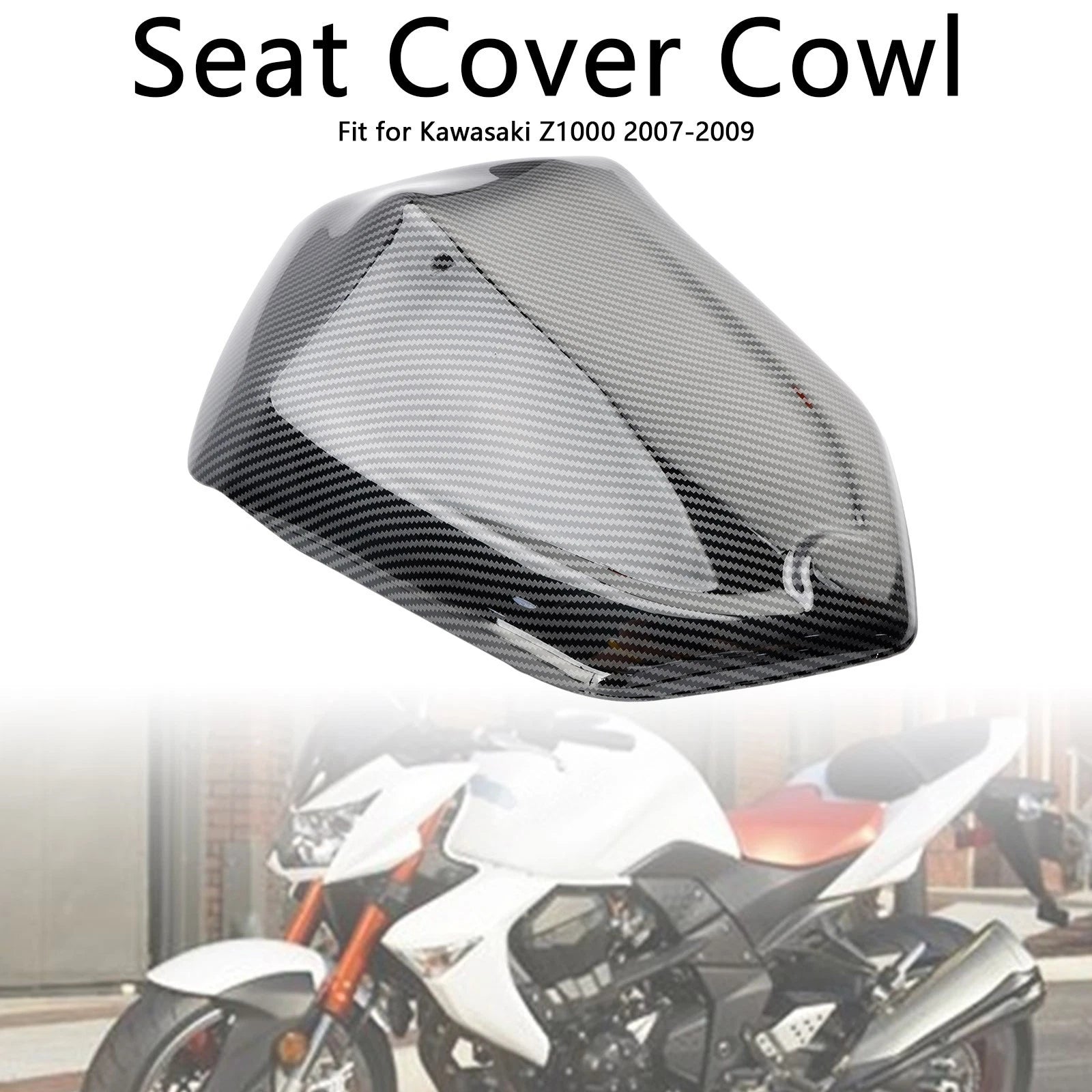 Tail Rear Seat Fairing Cover Cowl for Kawasaki Z1000 (2007–2009) Carbon