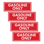 Set of 4 Gasoline Only Warning Stickers for Universal Use