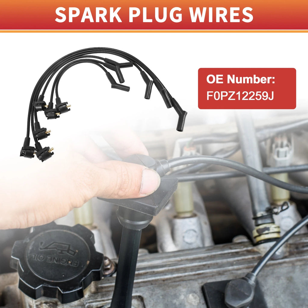 6X Spark Plug Wire Ignition Coil Cable No.F0PZ12259J for Ford Aerostar (1990–1996)