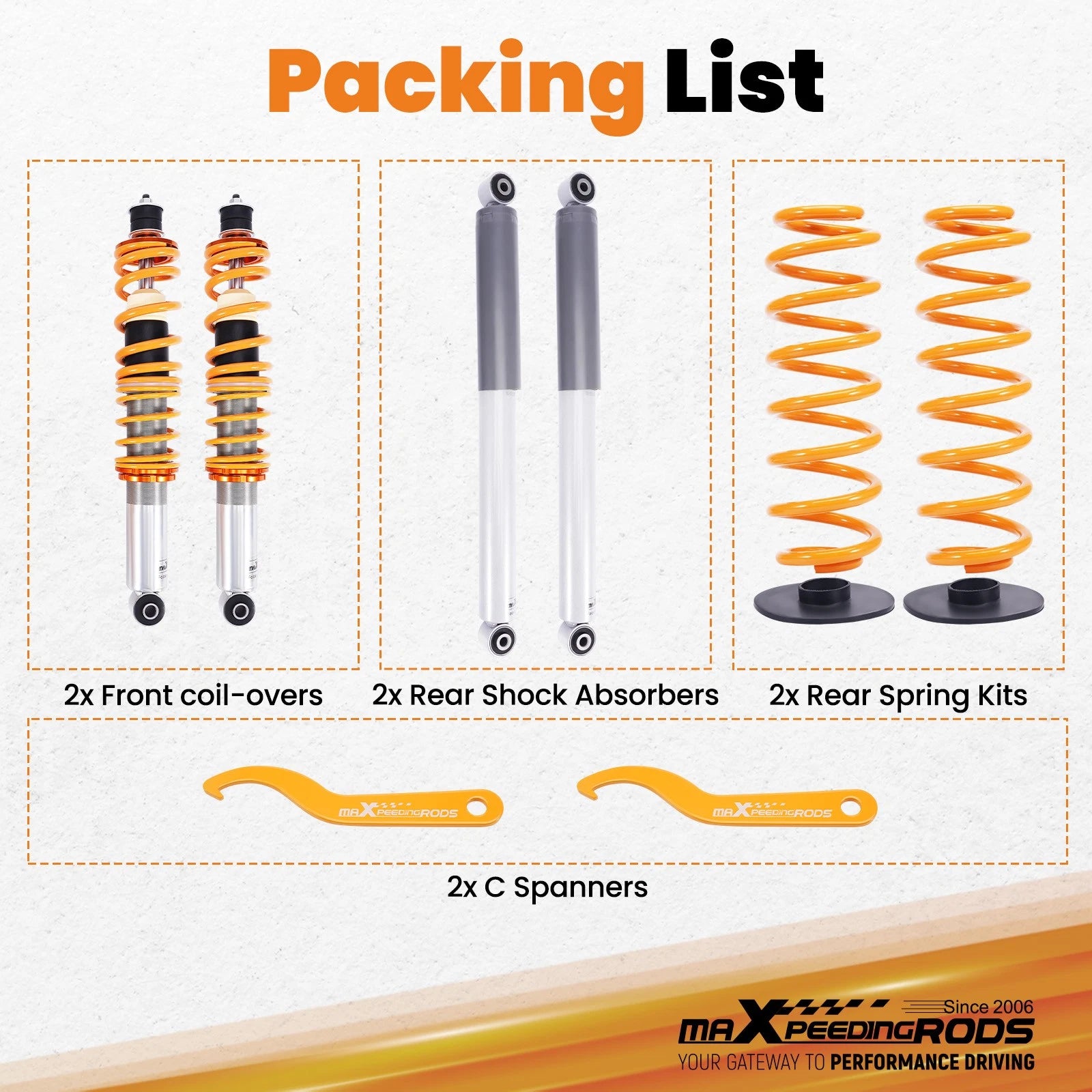 Set of 4 Front Rear Shocks Strut & Coil Spring Conversion for Navigator (1998–2002)