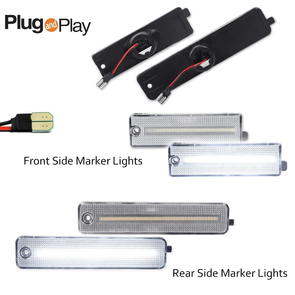 4X Clear White LED Side Marker Lights for Pontiac Firebird (1998–2002)