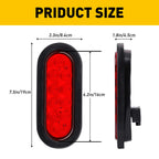 Set of 4 LED Oval Red White Trailer Truck Reverse Back-Up Tail Lights