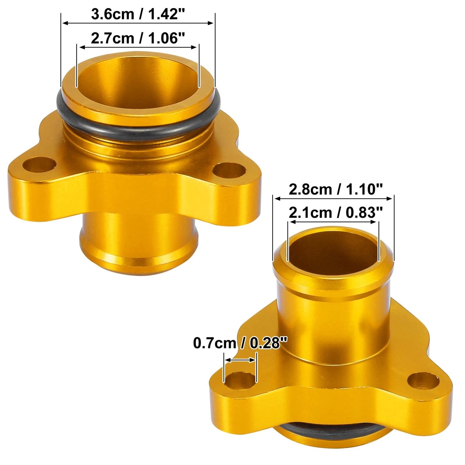 Set of 2 Water Hose Fittings for BMW 325i 335i 525i 528i (2006–2013) 11537541992