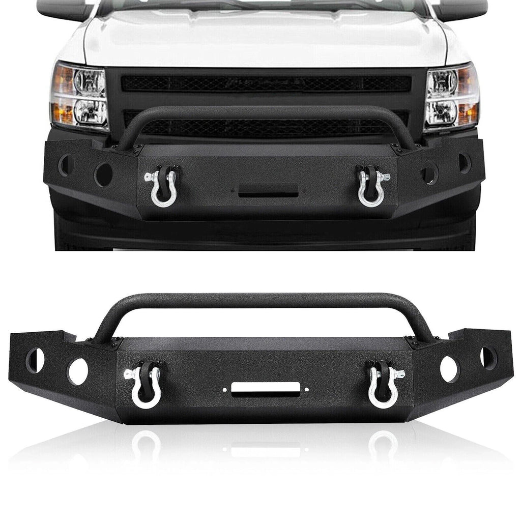 Off-road Steel Front Bumper with Winch Plate for Chevy Silverado 1500 (2007–2013)
