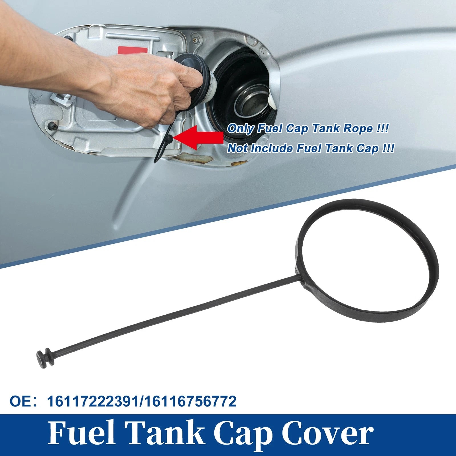 Fuel Tank Cap Tether for BMW X6 (2008–2018) No. 16117222391