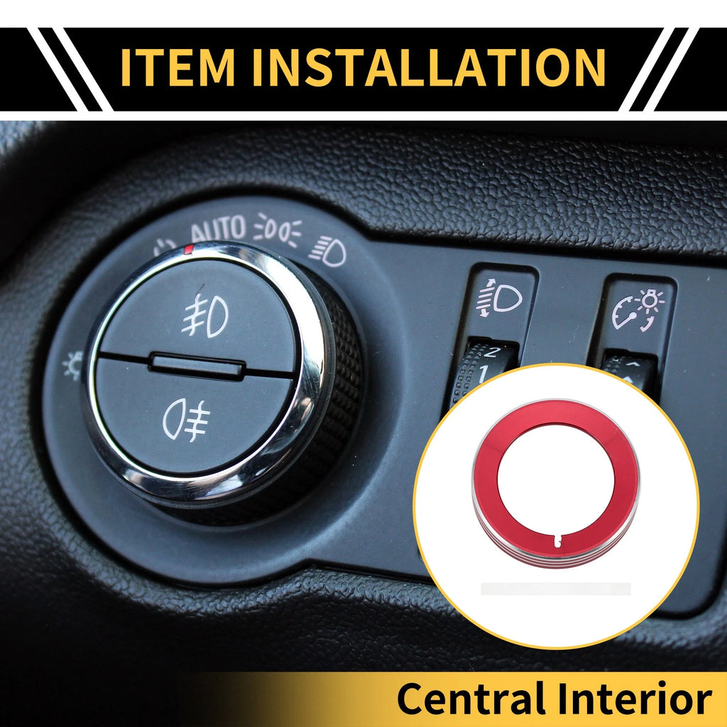 Headlight Control Switch Knob Cover Ring for Ford F-150 (2016–2021) Red