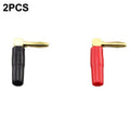 Set of 2 90 Degree L Type Banana Connectors 4mm for Speaker Wiring