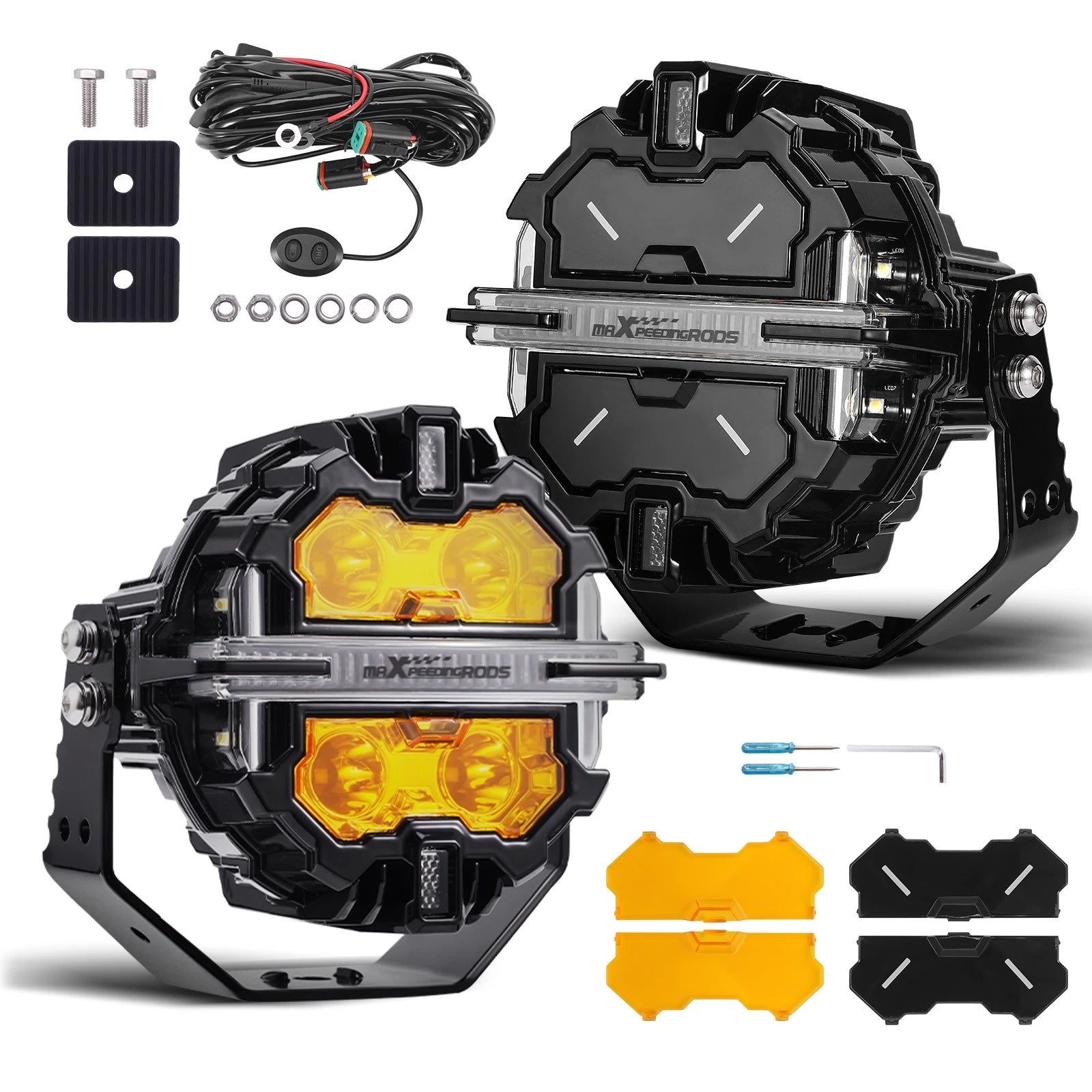 LED Driving Light Pods 5" Spot Beam for Off Road Vehicles (IP68, 178W, 9-32V)