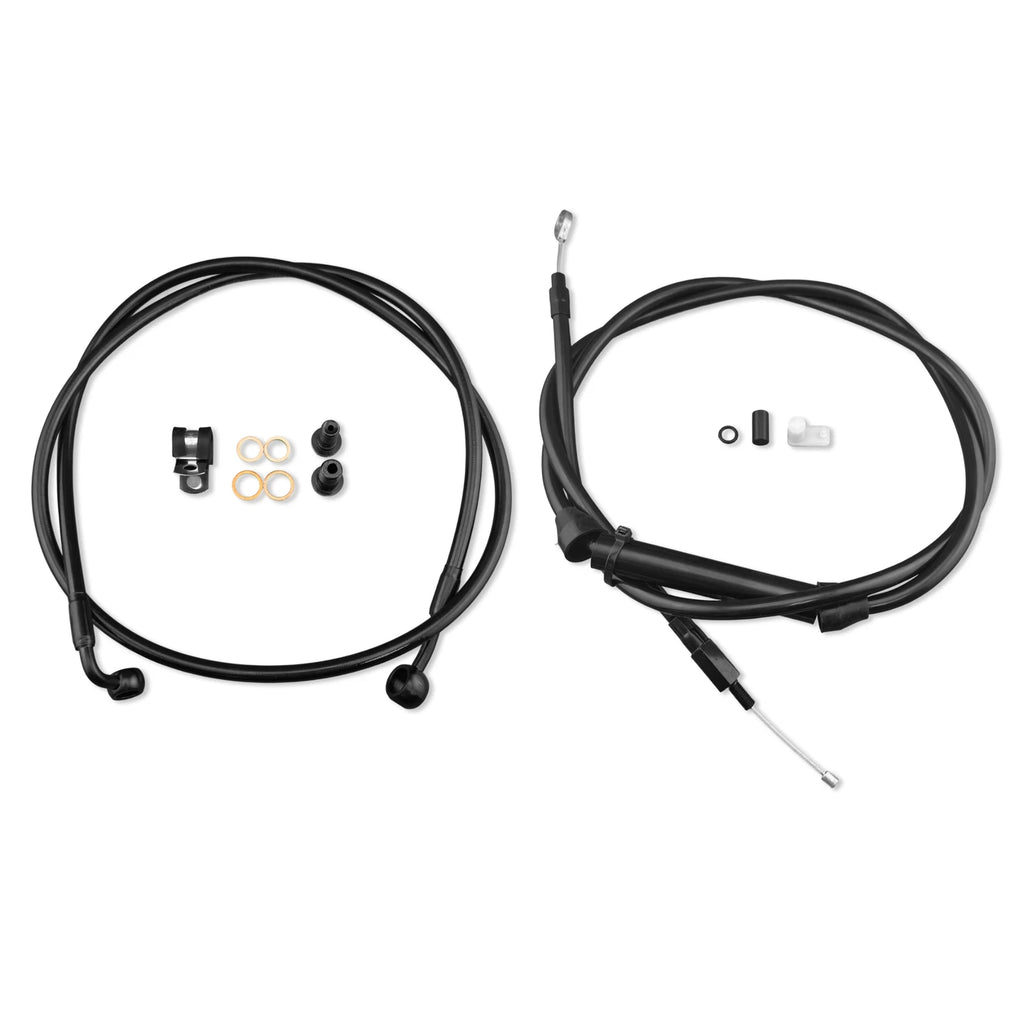 12" Black Stainless Brake Line Kit for Harley Softail (2016–2017)
