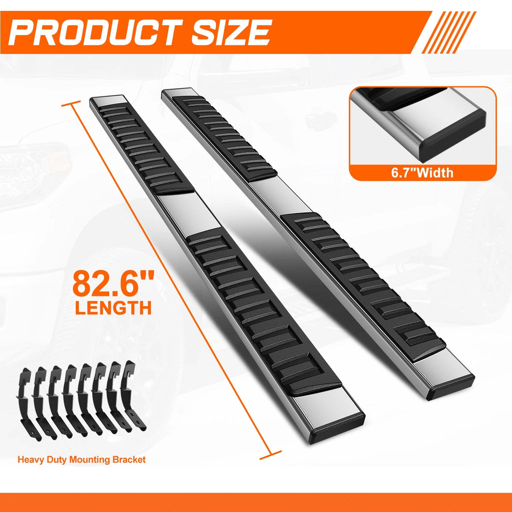 Set of 2 Side Step Nerf Bars for Silverado/Sierra 1500 Crew Cab (2007–2019)