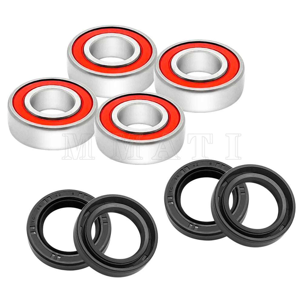 Front Wheel Hub Bearings Seals Kit for Honda Recon 250 TRX250 Rancher 350 TRX200