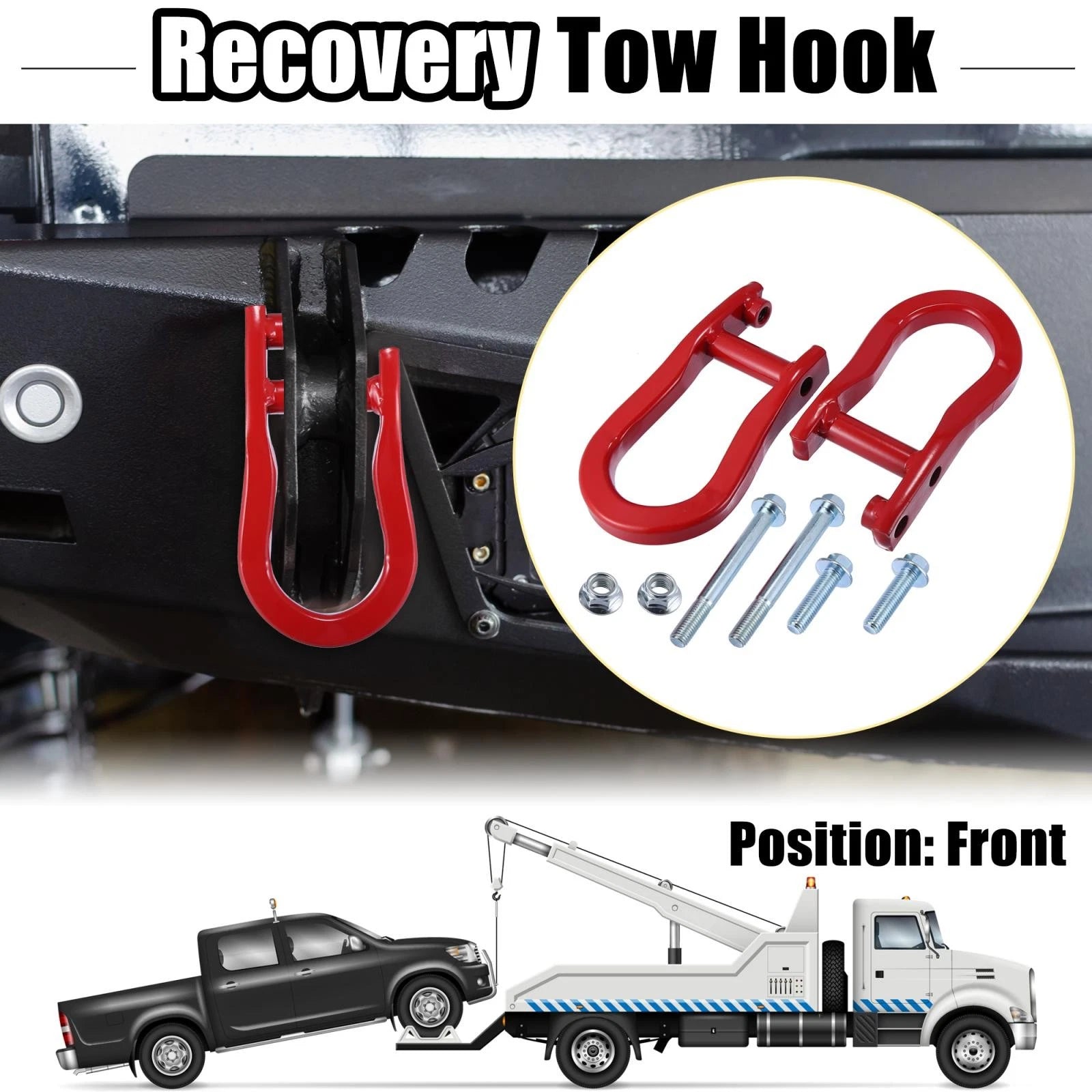 Front Recovery Tow Hook Kit 84192871 for Chevy Silverado 1500 (2007–2018)