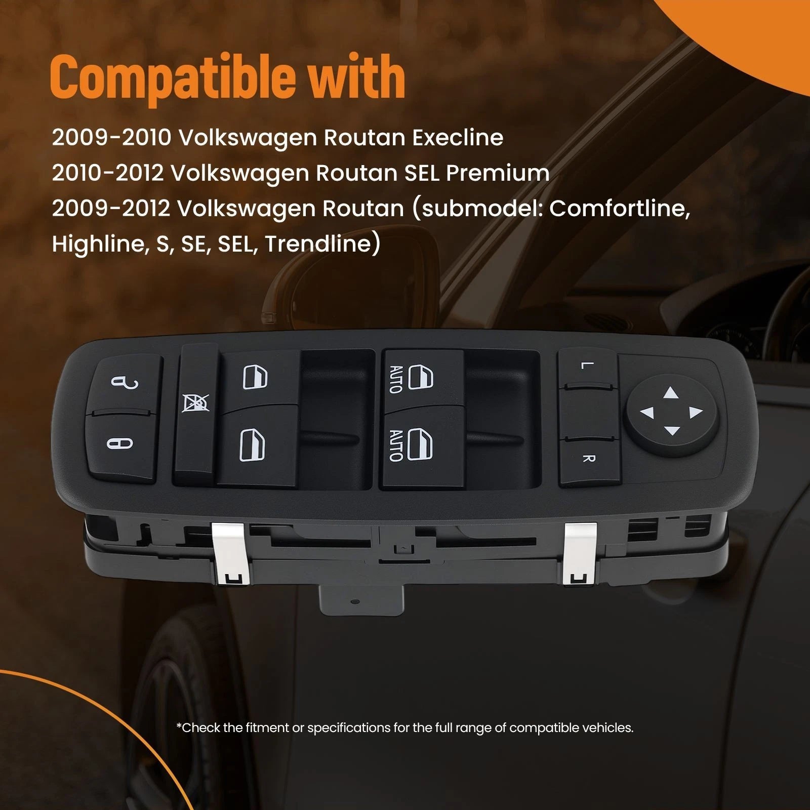 Front Left Power Window Switch for Volkswagen Routan (2009–2012) 7B0959857E