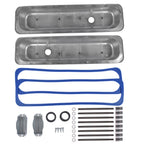 Polished Short Finned Valve Covers with Gasket for Chevy Small Block (1987-1999)