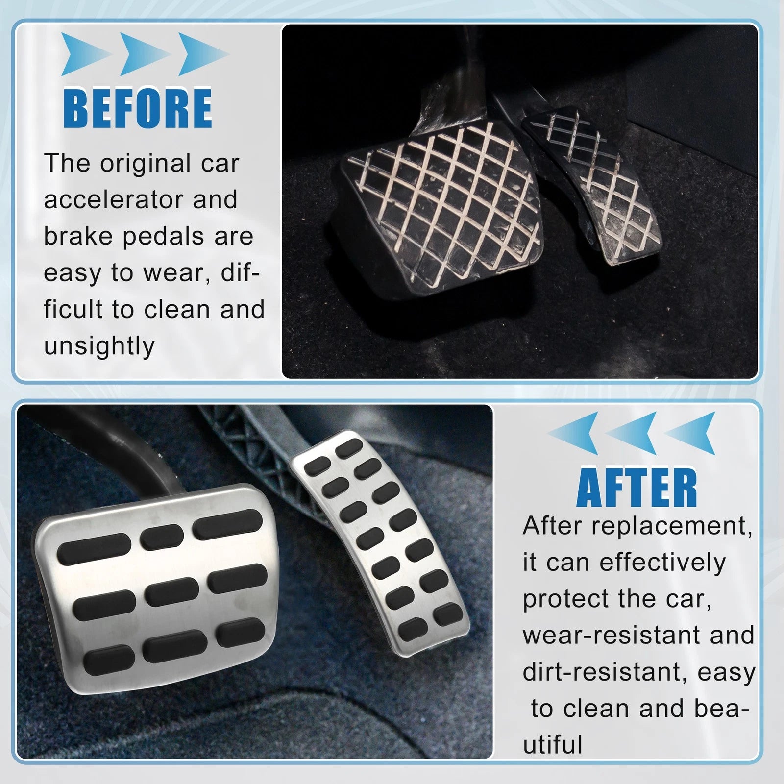 2X Accelerator Pedal & Brake Pedal Cover Set for Hyundai 