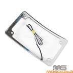 4x7 Curved License Plate Frame w/ LED Light for Harley Custom Bobber