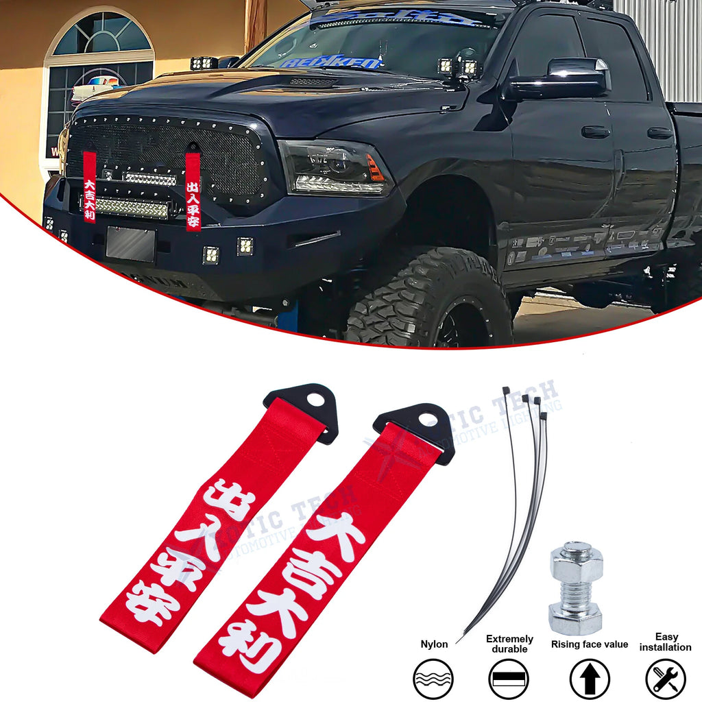 Sport Heritage Car Bumper Towing Strap Tools for Ram Lincoln Rivian (2X)