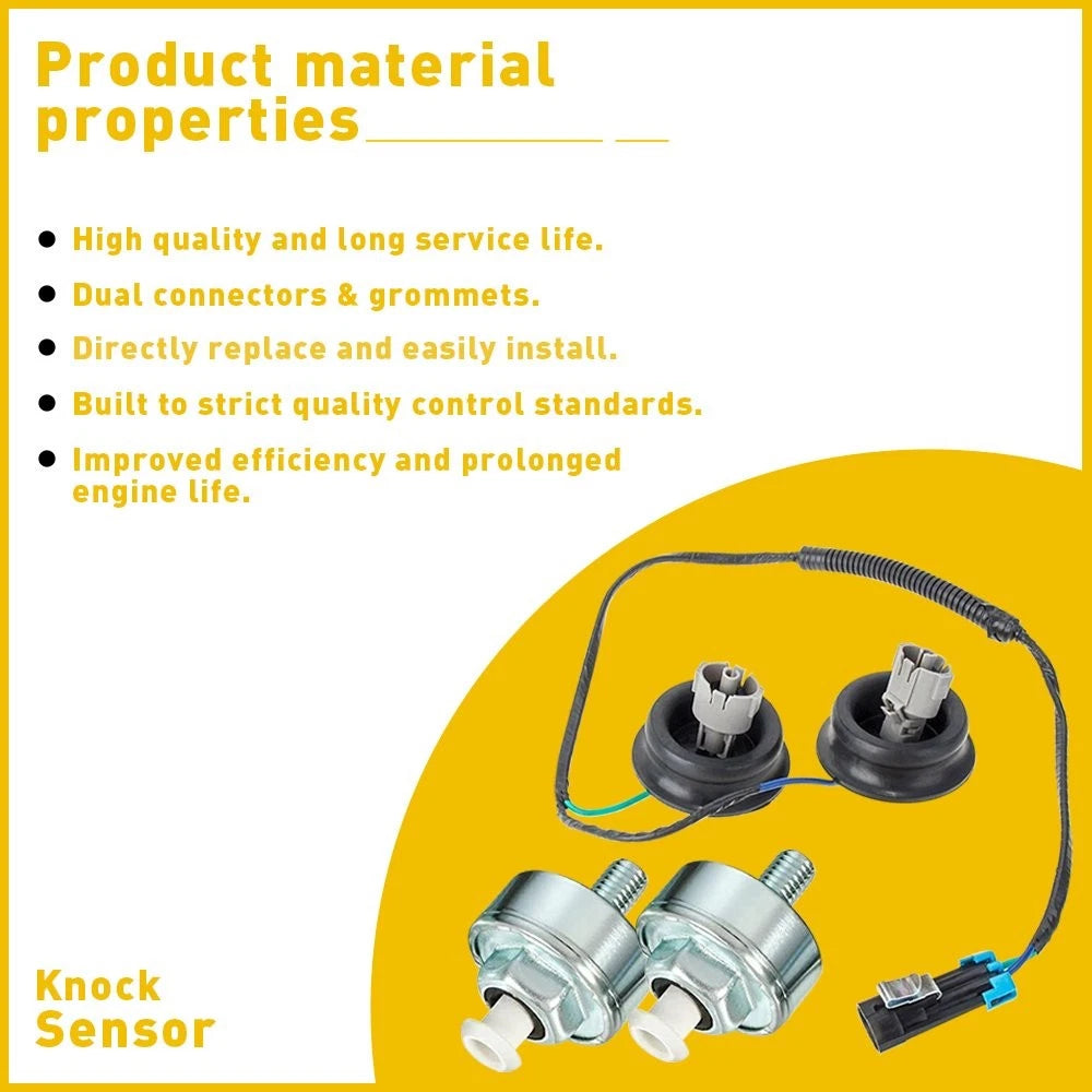 Knock Sensor w/Harness for Chevy GMC 1500 2500 4.8/5.3/6.0L (2002–2007)