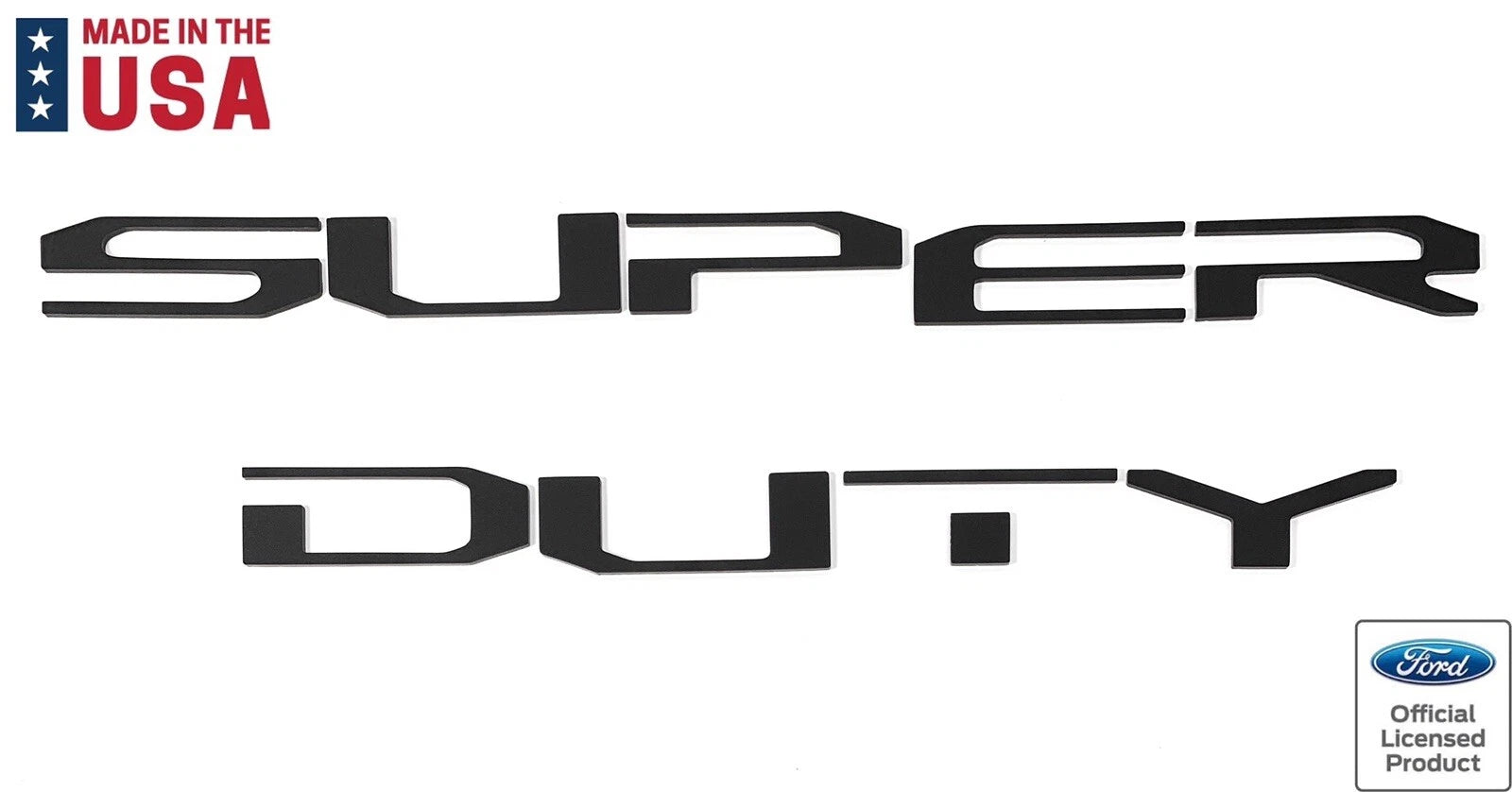 Tailgate Insert Letters Matte Black OEM Style for 2020-2022 Ford Super Duty