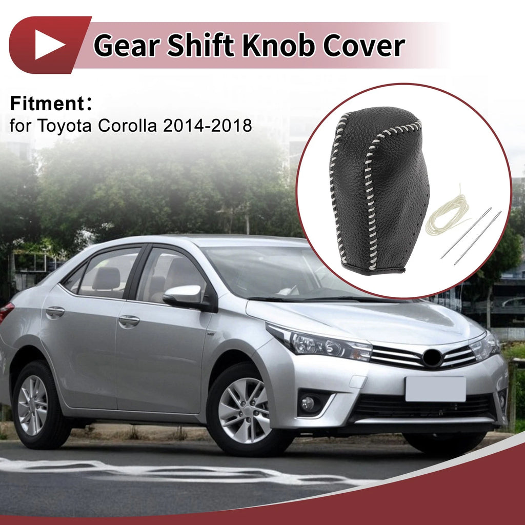 1 Pc Gear Shift Knob Cover for Toyota Corolla (2014–2018) Beige Leather