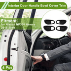 Interior Door Handle Bowl Cover Trim for Nissan NP300 Navara (2015–2023) Carbon Fiber Black