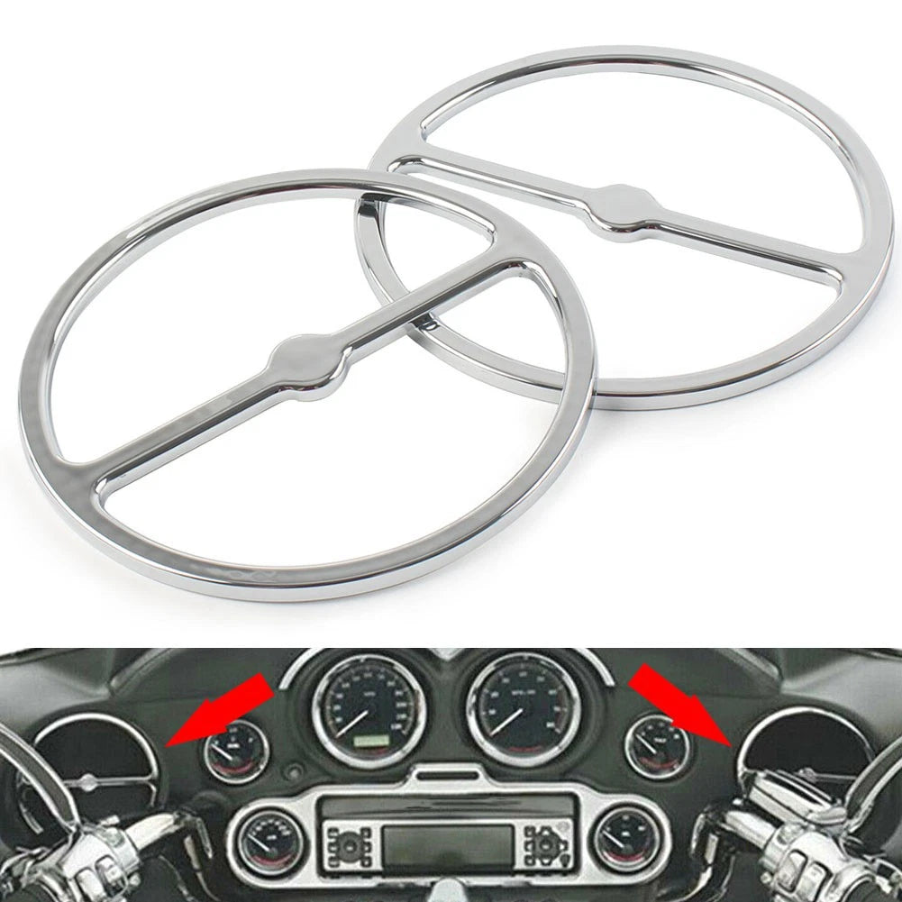 Speaker Trim Ring Cover Set of 2 for Harley Electra Glide (2014–2023) Chrome