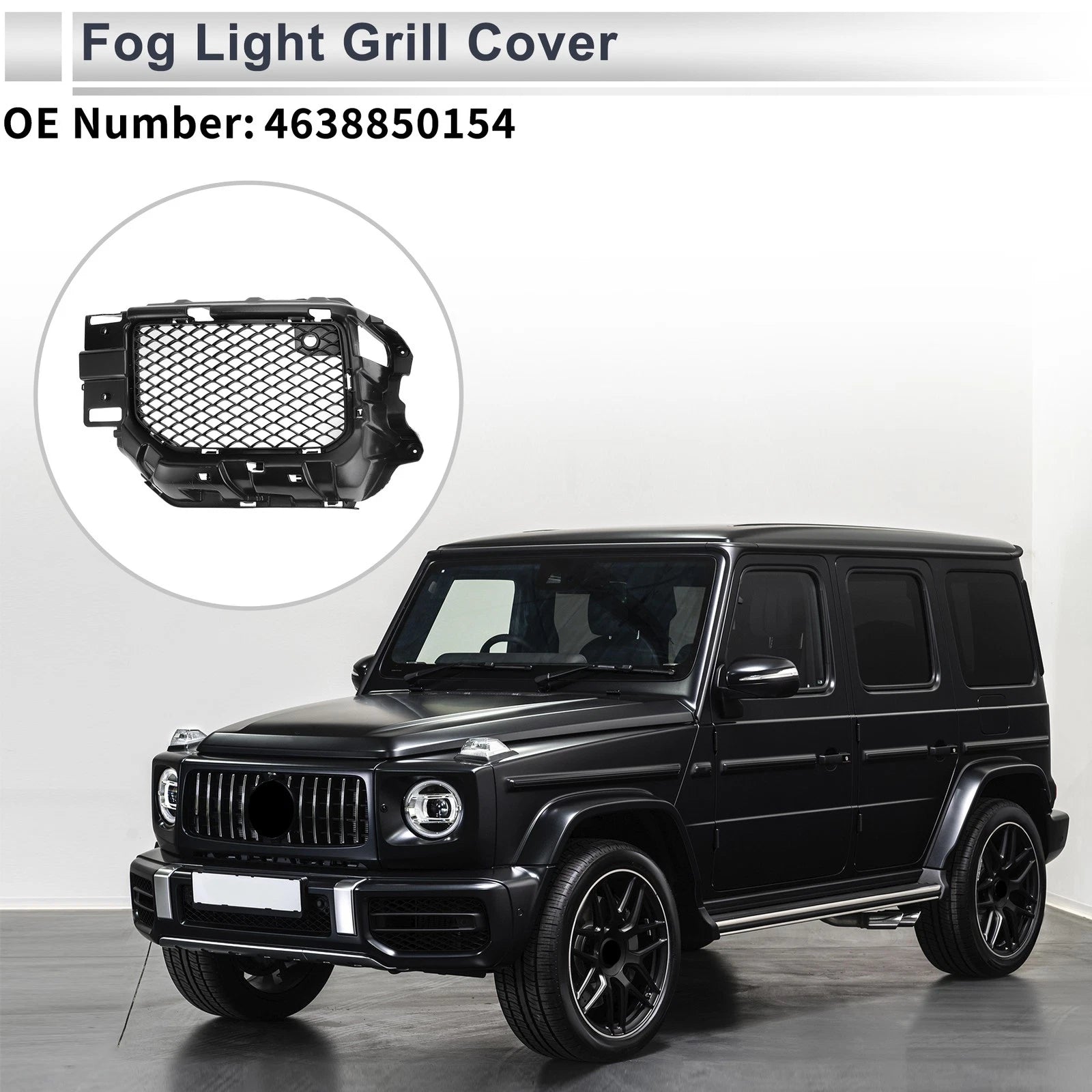1 Pc Fog Light Grill for Mercedes-Benz (No.4638850154) (2019–2023) Black