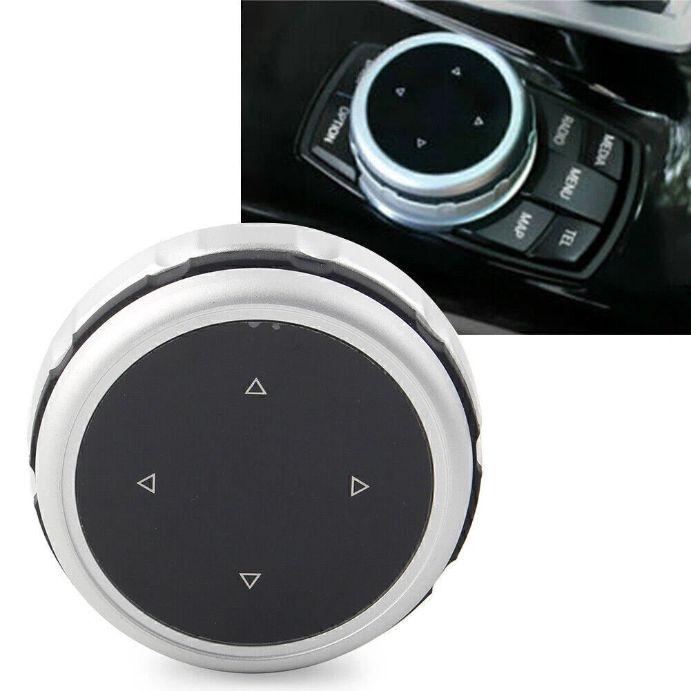 Media Knob Controller Wheel Cover for BMW X1 X3 X5 X6 (2011–2020) Black Silver